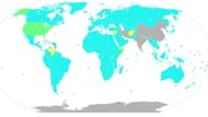 Gray areas showing the countries where TikTok's international version is banned. (Image via Wiki)